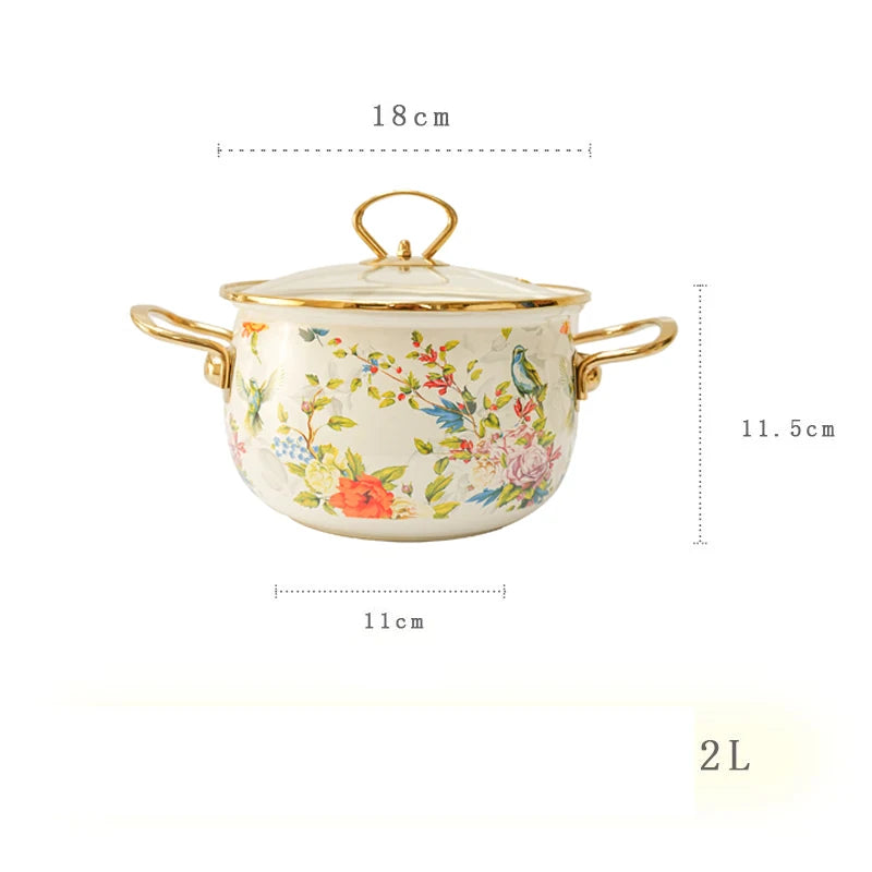 Retro Enamel Soup Pot Cookware Set