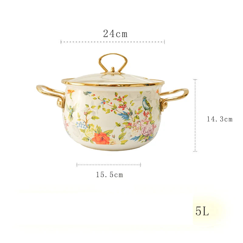 Retro Enamel Soup Pot Cookware Set