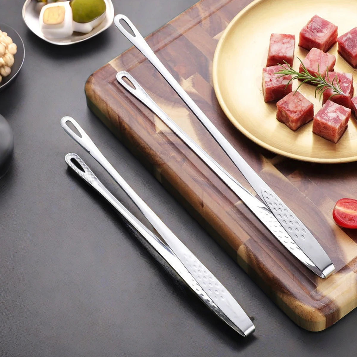 Stainless Steel Non-Slip BBQ Tongs