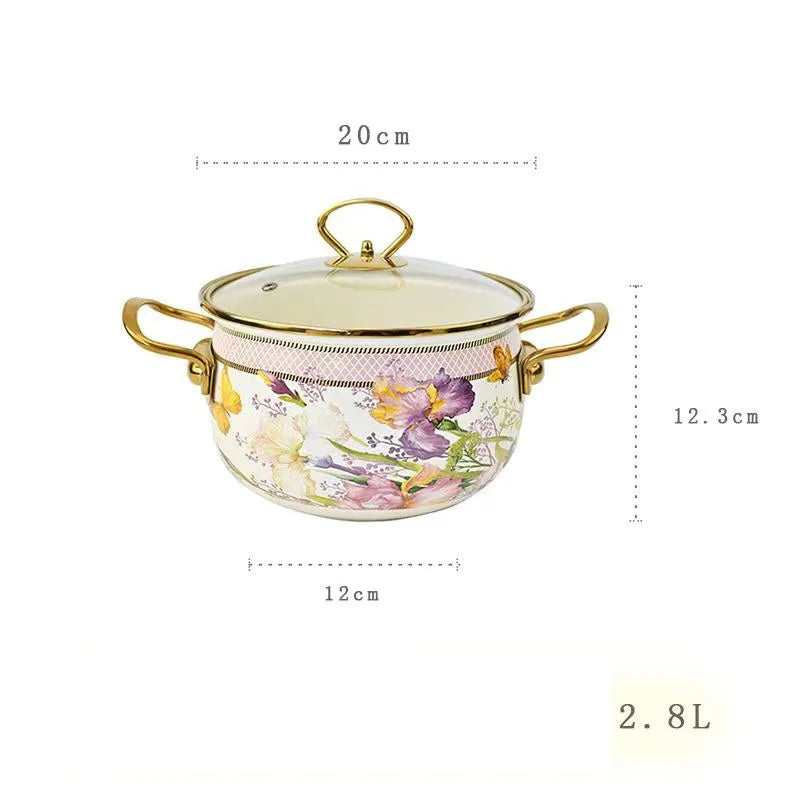 Retro Enamel Soup Pot Cookware Set