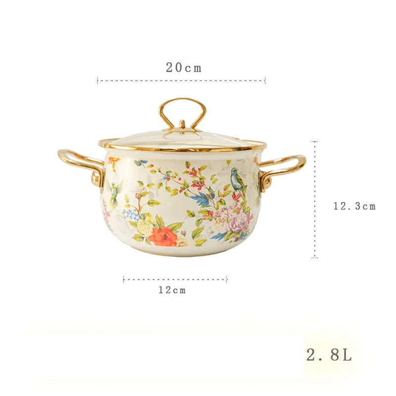 Retro Enamel Soup Pot Cookware Set