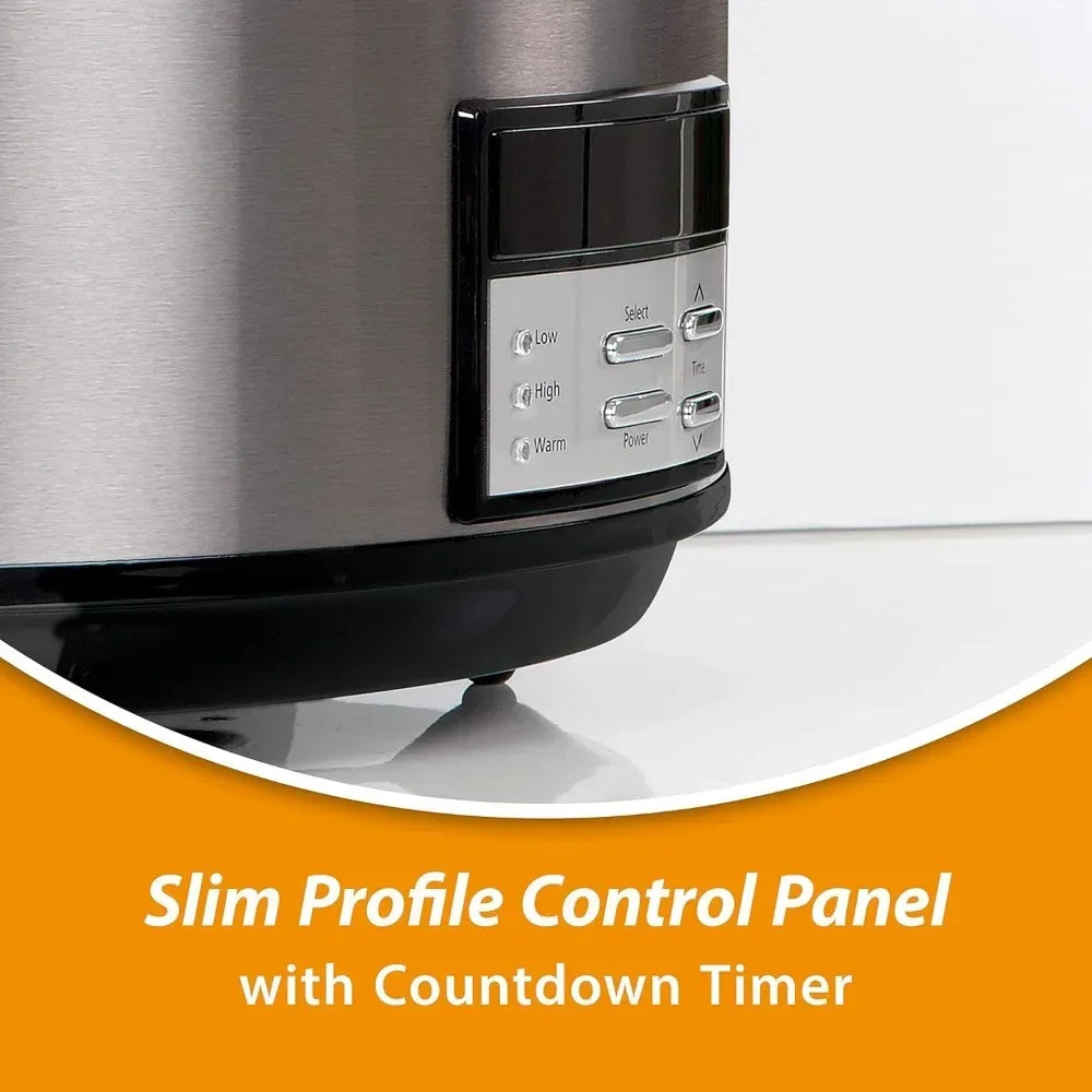 8Qt Programmable Slow Cooker with Auto Heat Black