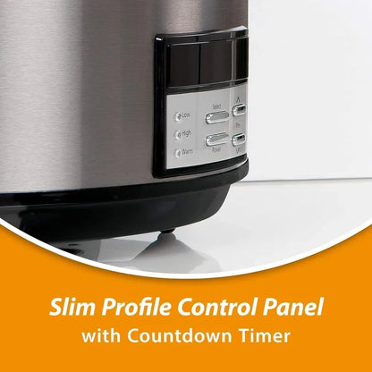 8Qt Programmable Slow Cooker with Auto Heat Black