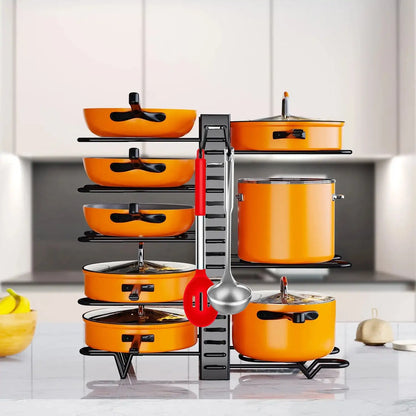 8-Tier Pot Organizer Rack for Kitchen Storage